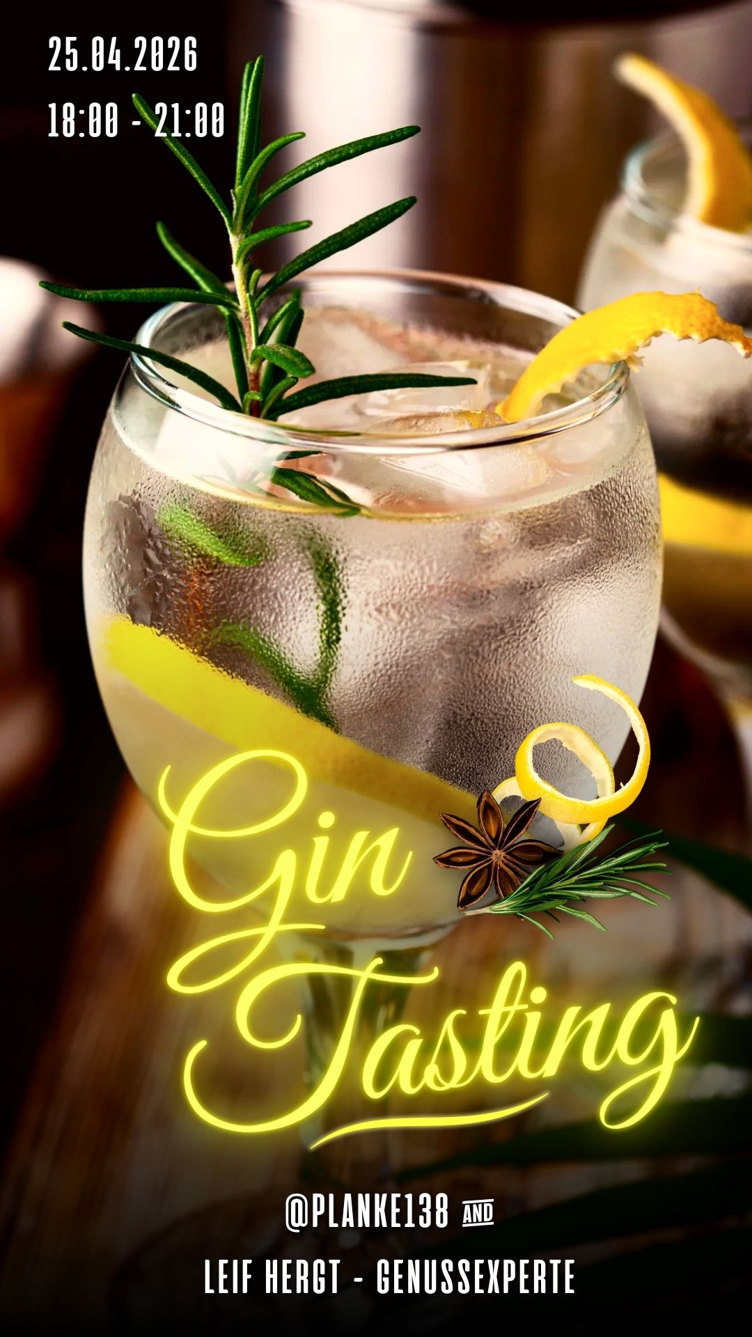 25.04.26 GIN TASTING mit Genussexperte LEIF HERGT
